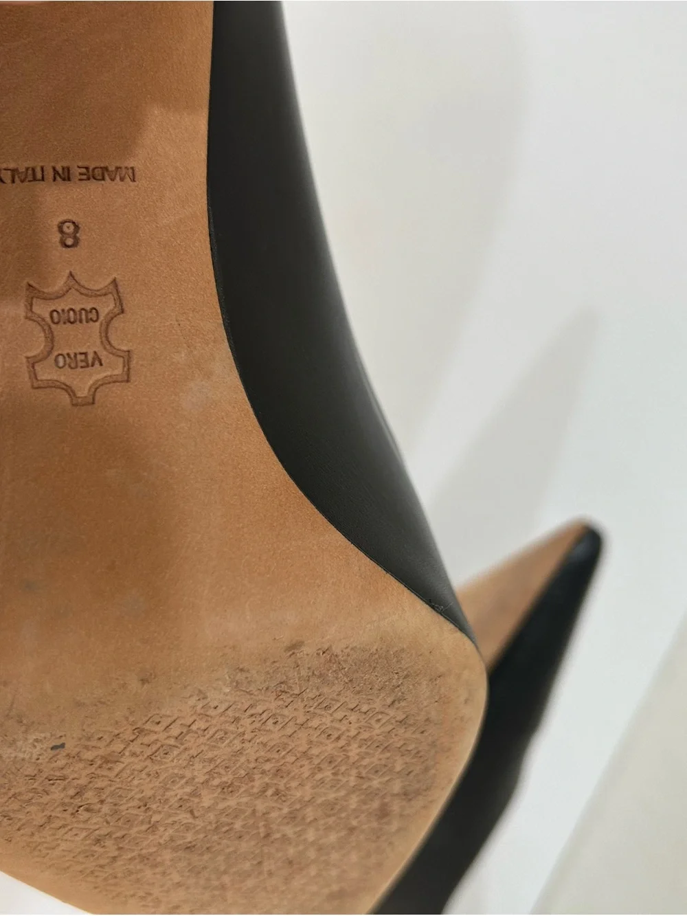 Tory Burch Penelope Heels Cap Toe Calfskin Leather Pumps with Heel Detail, Sz 8